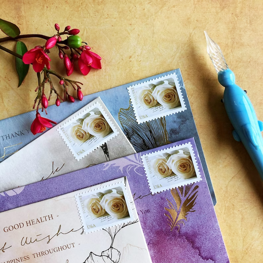 USPS White Rose Forever Postage Stamps-Total of 100 Stamps