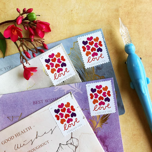Blossom Heart USPS Forever First Class Postage Stamp- Total of 100 Stamps