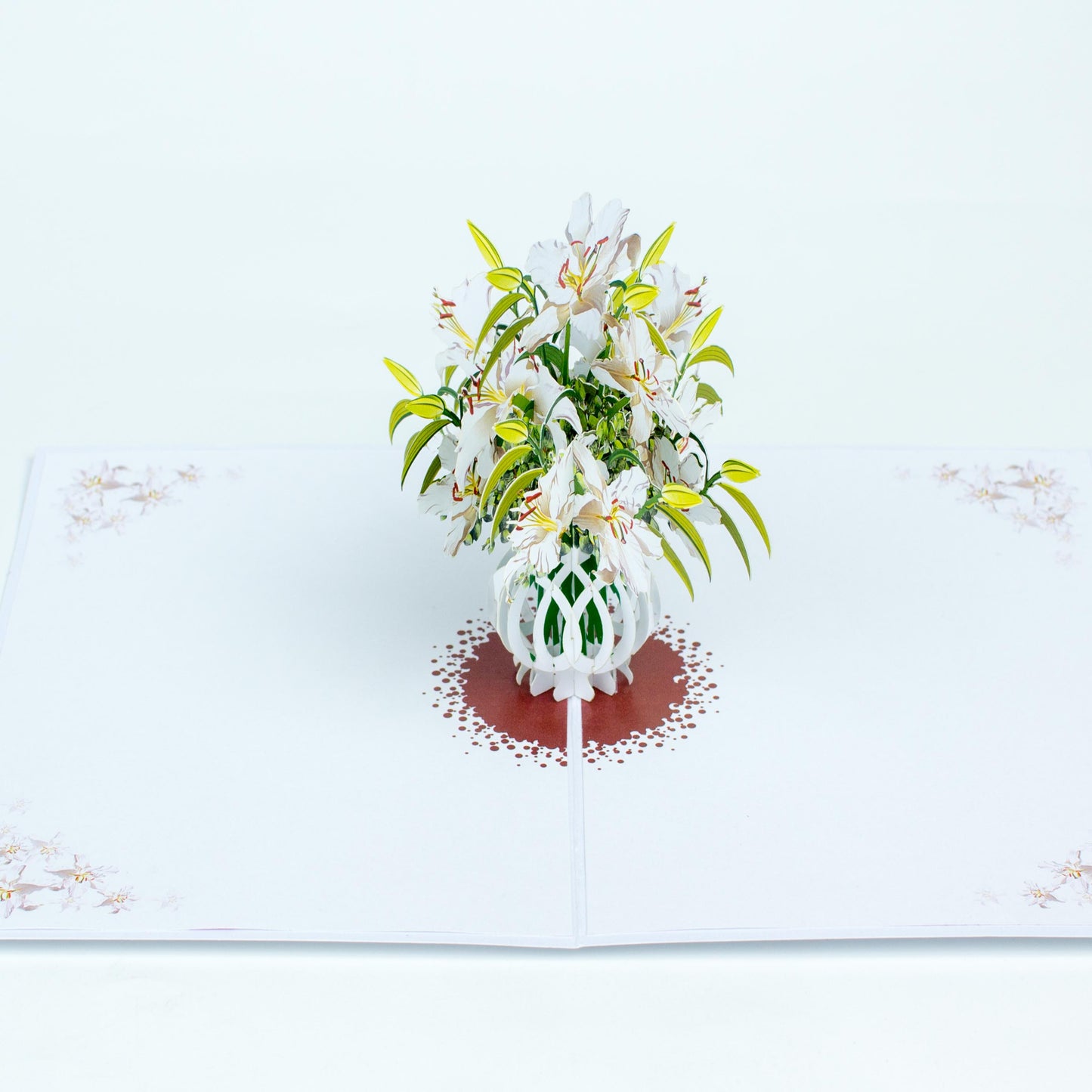 White Lily Pop Up Card Perfect For Wedding Invites, Save The Date, Thank You Cards, Birthday Card, Mothers Day Card, Valentines Day Cards, Anniversary Card