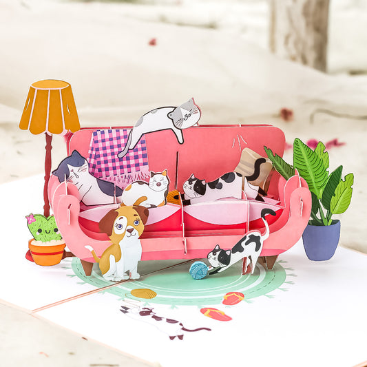 Funny Cats and Dogs Pop Up Cards
