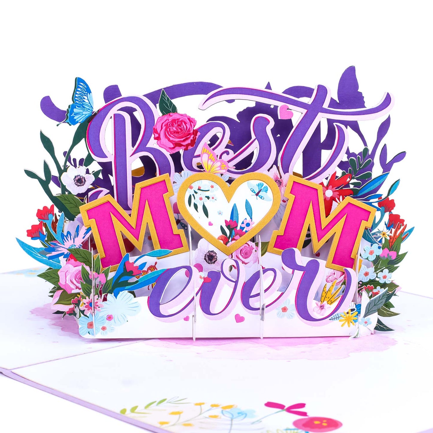 Best MOM ever: Pop Up Card Perfect For Wedding Invites, Save The Date, Thank You Cards, Birthday Card, Mothers Day Card, Valentines Day Cards, Anniversary Card