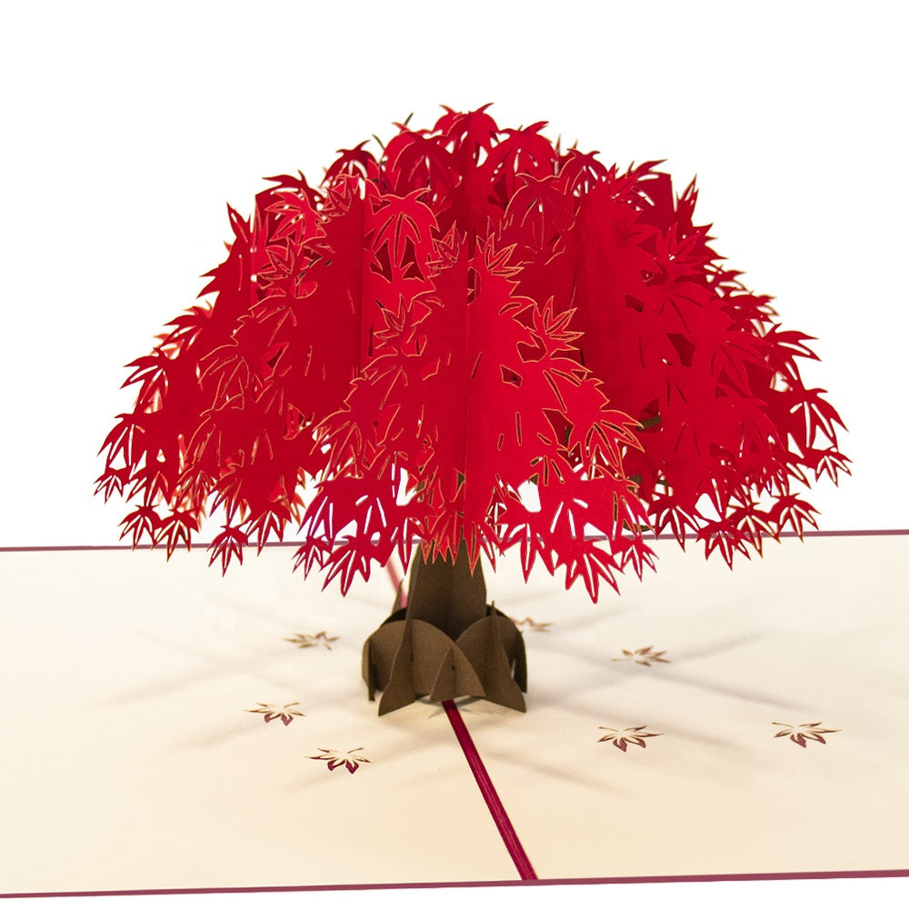 Red Maple Tree Pop Up Card Perfect For Wedding Invites, Save The Date, Thank You Cards, Birthday Card, Mothers Day Card, Valentines Day Cards, Anniversary Card
