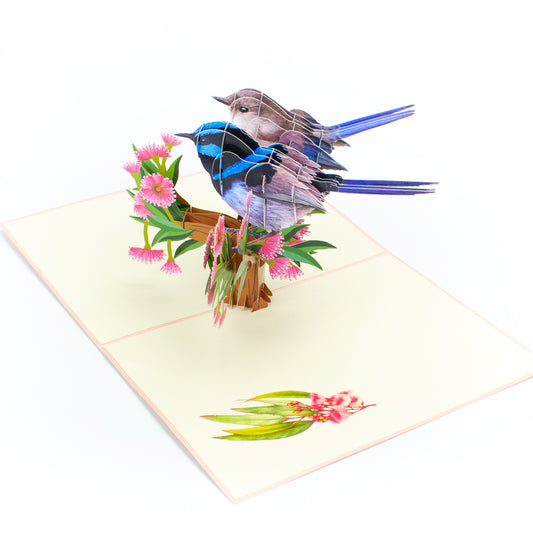 Lovely Wrens Pop Up Card Perfect For Wedding Invites, Save The Date, Thank You Cards, Birthday Card, Mothers Day Card, Valentines Day Cards, Anniversary Card