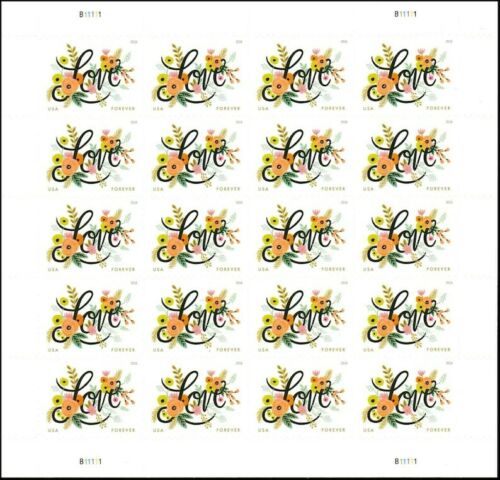 USPS Love Flourishes Forever Postage Stamps-Total of 100 Stamps