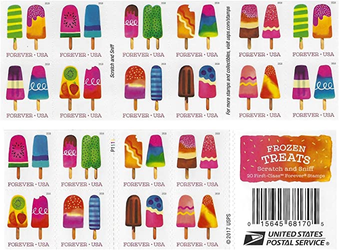 Frozen Treats USPS Forever First Class Postage Stamp- Total of 100 Stamps