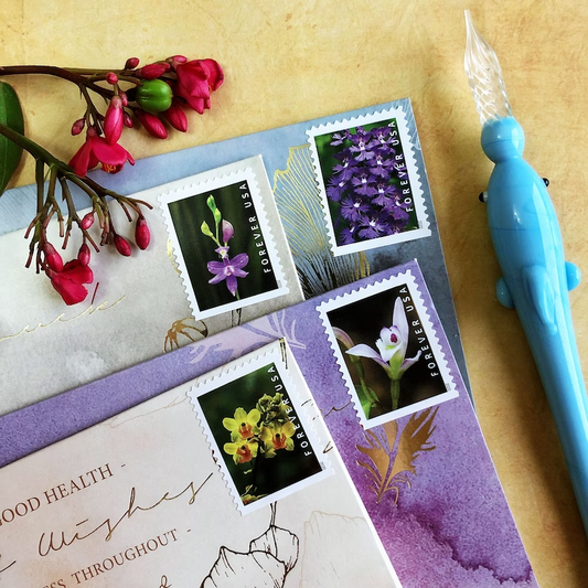 Wild Orchids First-Class Forever Postage Stamp -Total of 100 Stamps