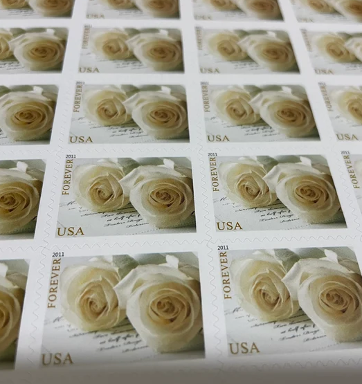 100 Forever Wedding stamps postage Scott 4959 Vintage Rose pane - Estusps
